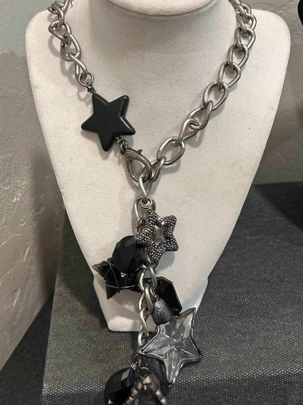 Art by Amy Black Star Charm Statement Necklace - Women Jewelry